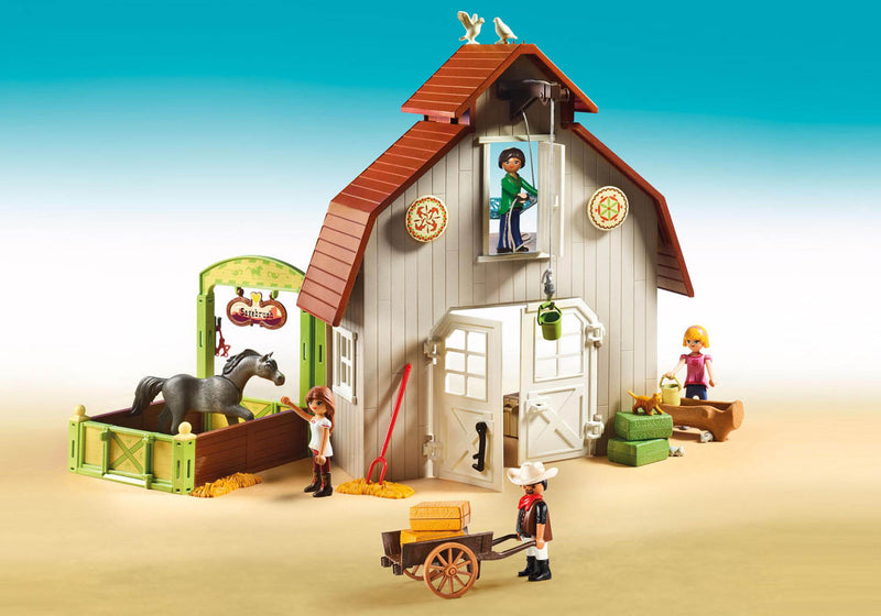 PLAYMOBIL Spirit Riding Free Barn with Lucky, Pru & Abigail